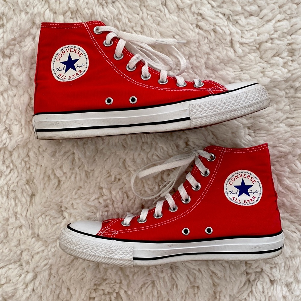 Red Converse High-Top Shoes
